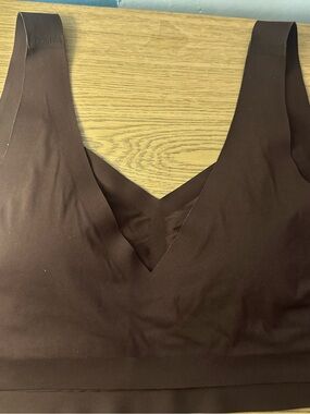 Pre-Owned Brown V-Neck Seamless Bralette - Women Intimates -XL